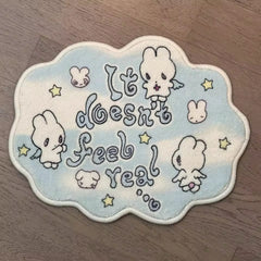 Soft Pastel Kawaii Bunny Rug