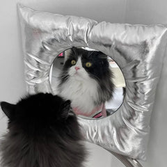 Soft Girl Aesthetic Silver Pillow Mirror