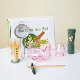 Pink & Purple Glass Matcha Set