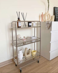 Chrome Rolling Bar Cart