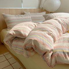 Aesthetic Retro Striped Duvet Cover Set