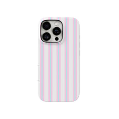 Glossy Pink & Blue Striped iPhone Case