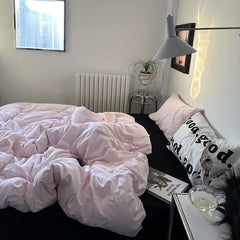 Pink & Black Minimalist Bedding Set