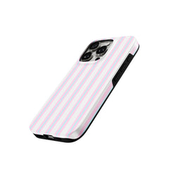 Glossy Pink & Blue Striped iPhone Case