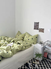Sage Green Polka Dot Duvet Cover Set