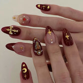 Red Baroque False Nails