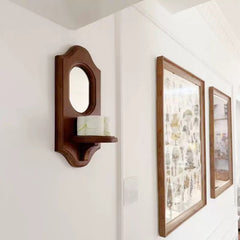 Rustic Farmhouse Wall Mirror Shelf