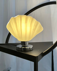 White Scallop Relief Table Lamp