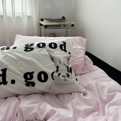 Pink & Black Minimalist Bedding Set