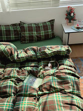 Cottagecore Aesthetic Brown Plaid Bedding Set