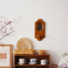 Rustic Farmhouse Wall Mirror Shelf