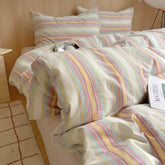 Soft Retro Striped Duvet Cover Set