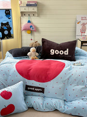 Cute Apple Milk Fleece Bedding Set