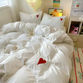White Heart Coquette Bedding Set
