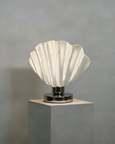 White Scallop Relief Table Lamp