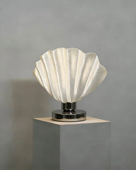 White Scallop Relief Table Lamp
