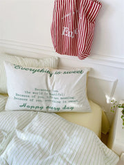 Yellow & Green Striped Cotton Duvet Cover Set