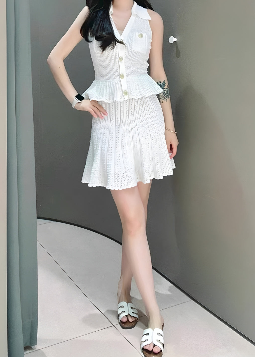 Black Peplum Waist Dress