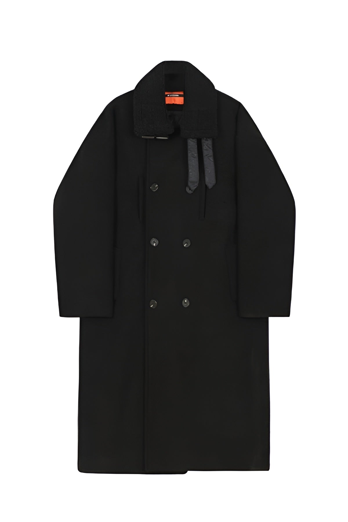 Black High Neck Buttoned Winter Coat