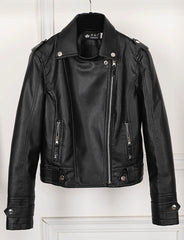 Black Biker Style Leather Jacket