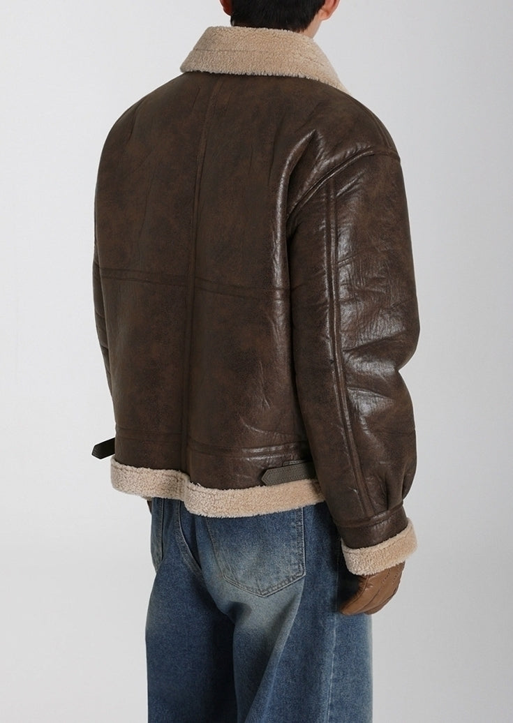 PU Leather Padded Jacket