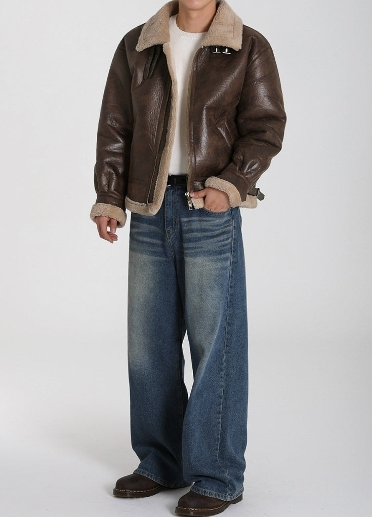 PU Leather Padded Jacket