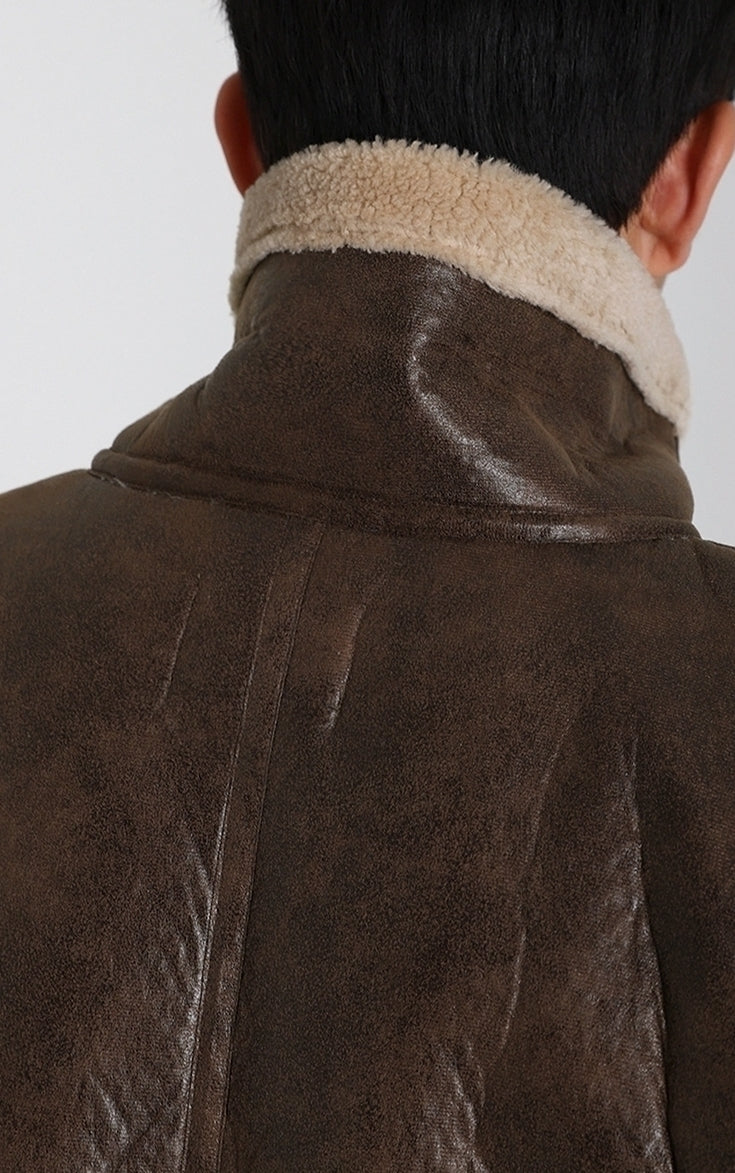 PU Leather Padded Jacket