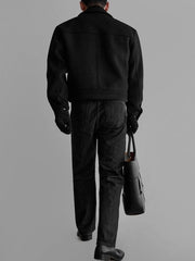 Vintage Style Short Workwear Jacket Warm Thickened