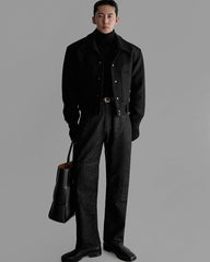 Vintage Style Short Workwear Jacket Warm Thickened