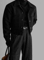 Vintage Style Short Workwear Jacket Warm Thickened