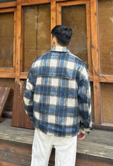 Blue Plaid Soft Wool Jacket