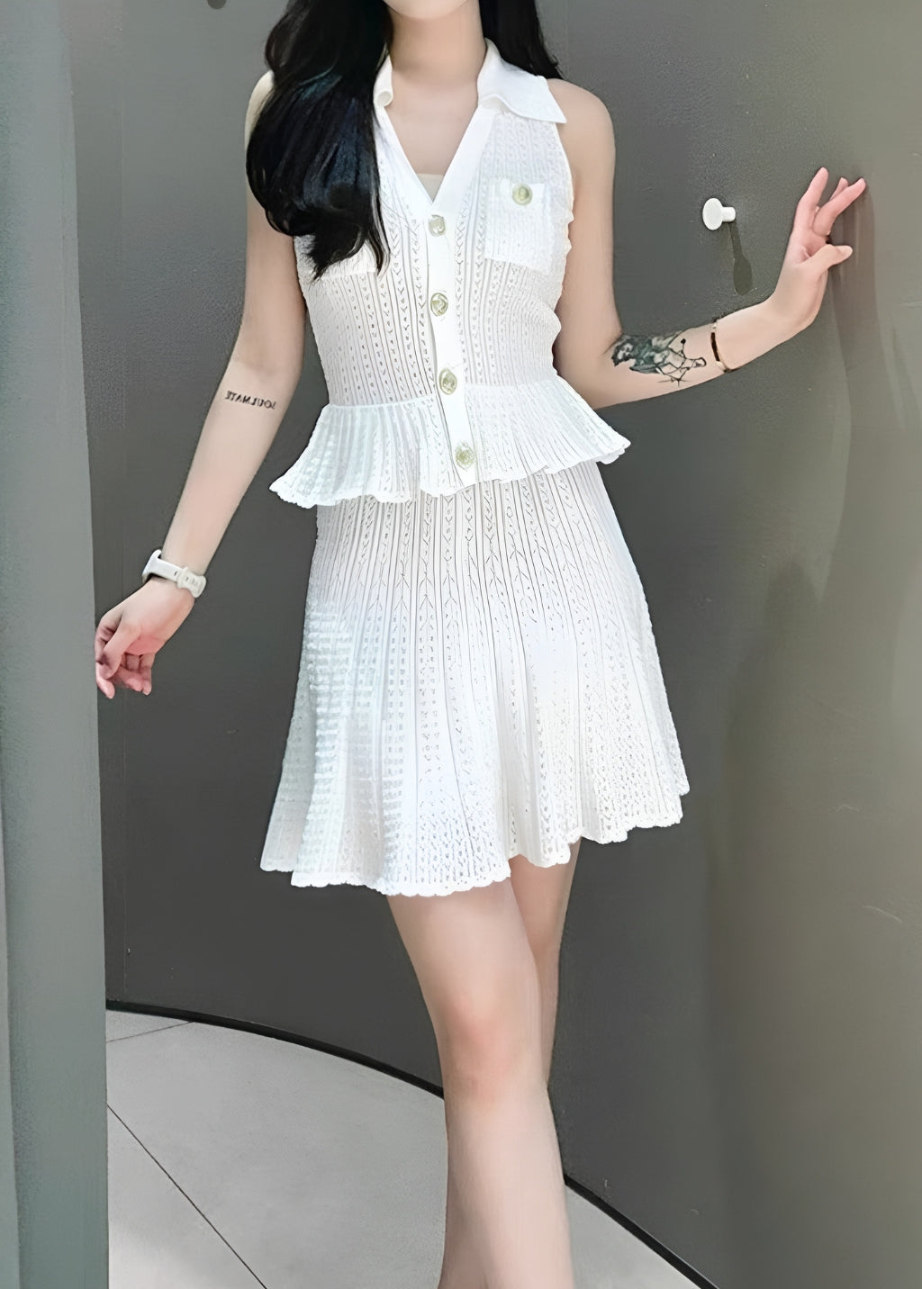Black Peplum Waist Dress