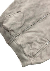 Grey Washed Zip Hoodie