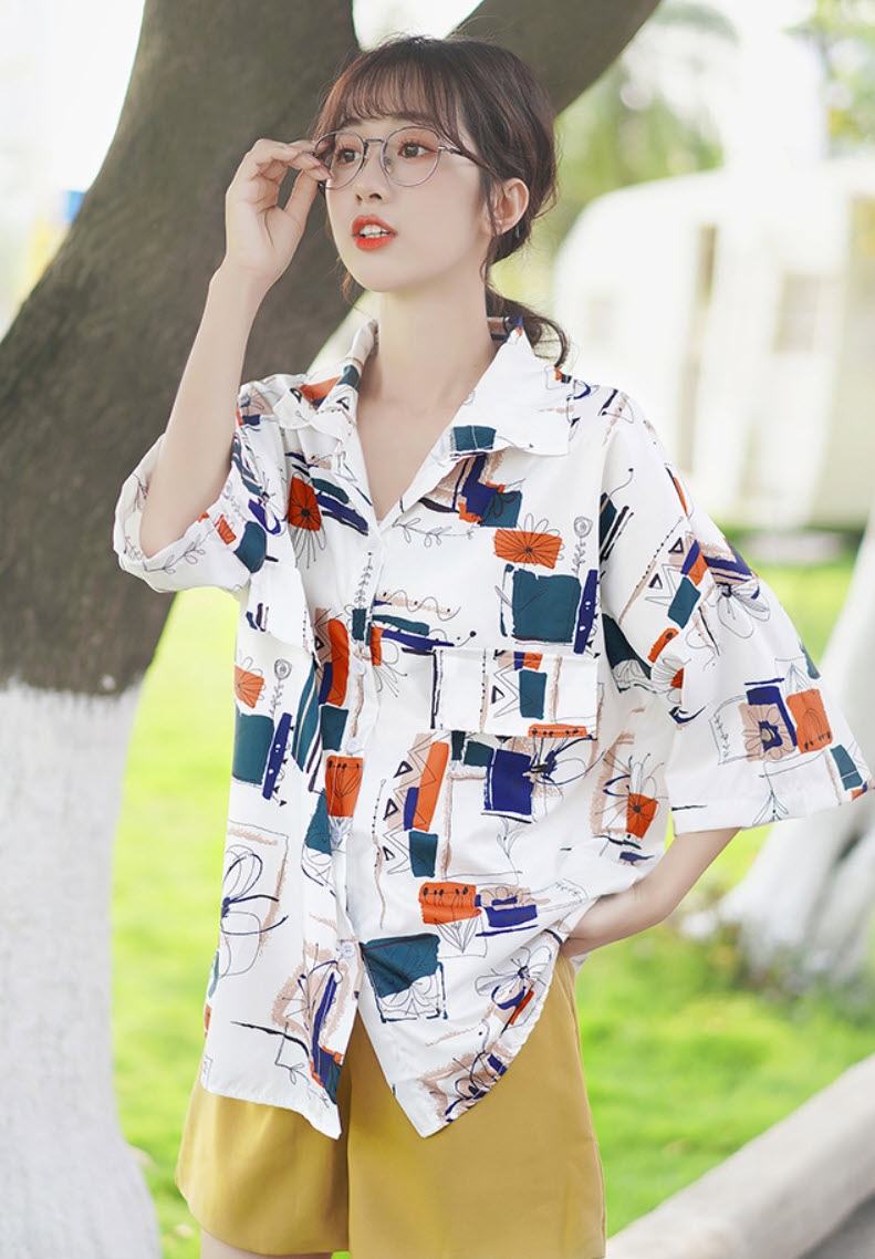Abstract Flower Lines Shirt