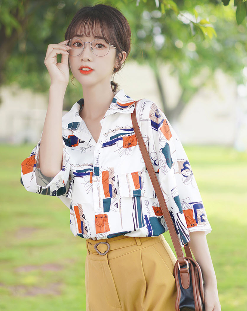 Abstract Flower Lines Shirt