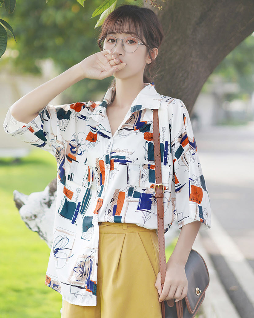 Abstract Flower Lines Shirt