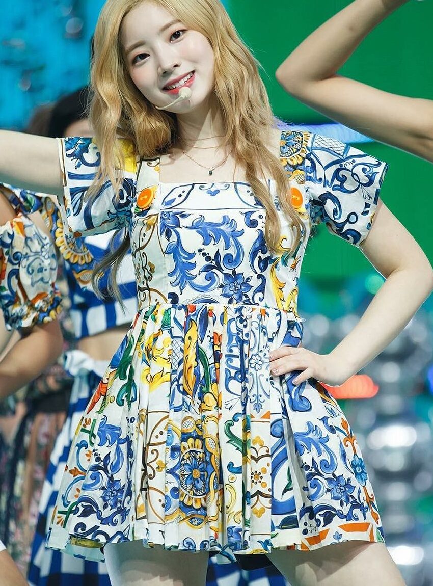 Blue Abstract Print Mini Dress