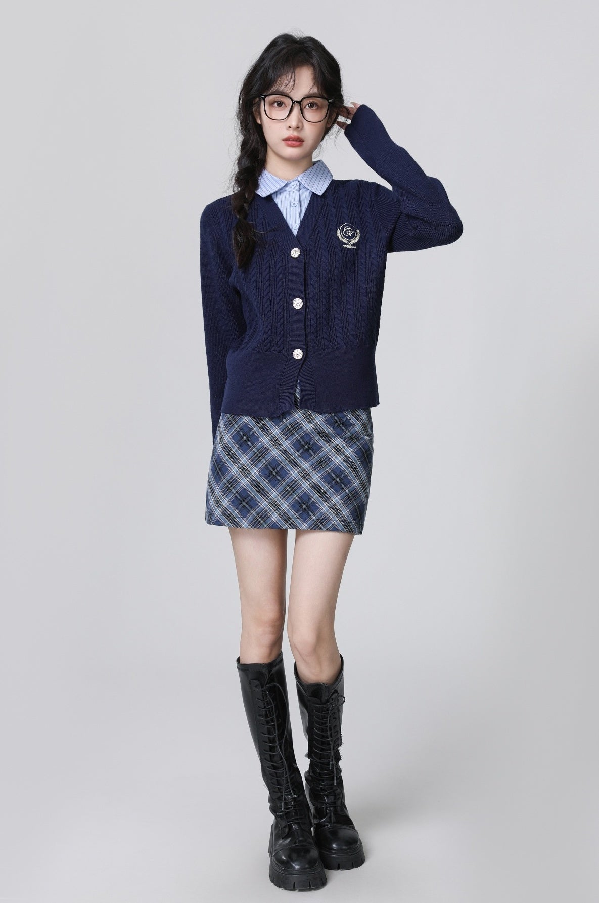 Academy Style Knit Sweater With Polo Collar