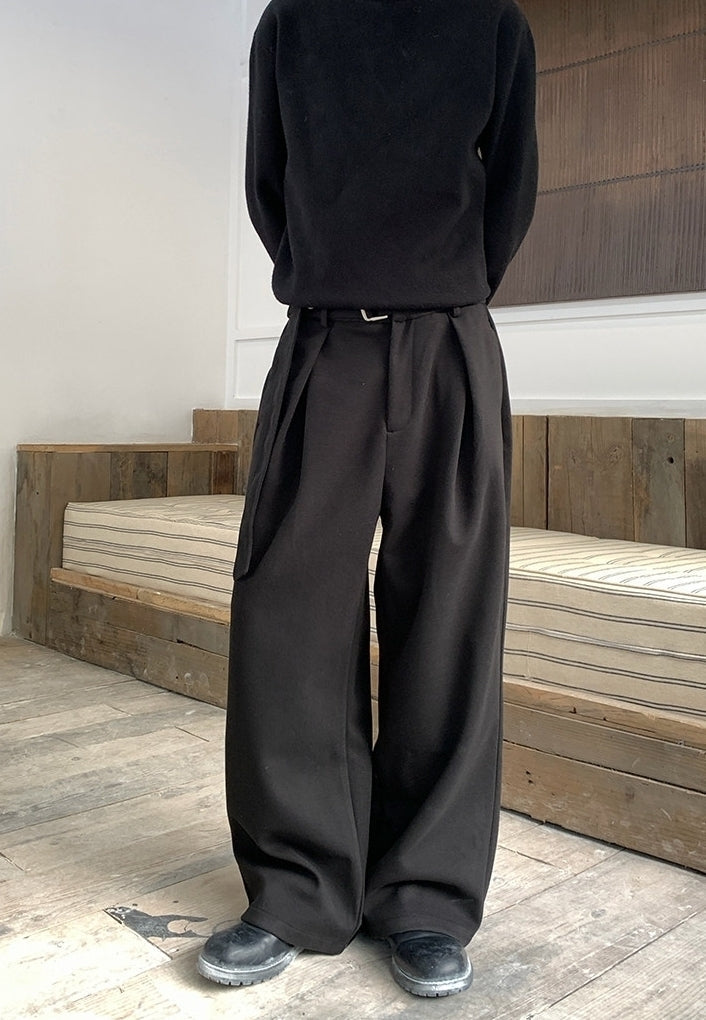 Adjustable Waist Korean Style Relaxed Dress Trousers