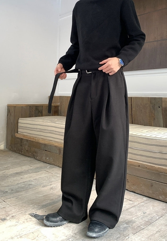 Adjustable Waist Korean Style Relaxed Dress Trousers