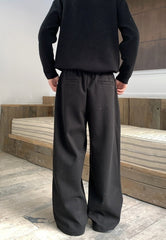 Adjustable Waist Korean Style Relaxed Dress Trousers