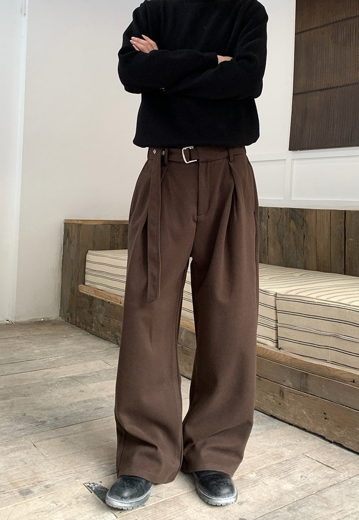 Adjustable Waist Korean Style Relaxed Dress Trousers