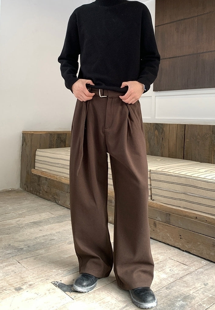 Adjustable Waist Korean Style Relaxed Dress Trousers