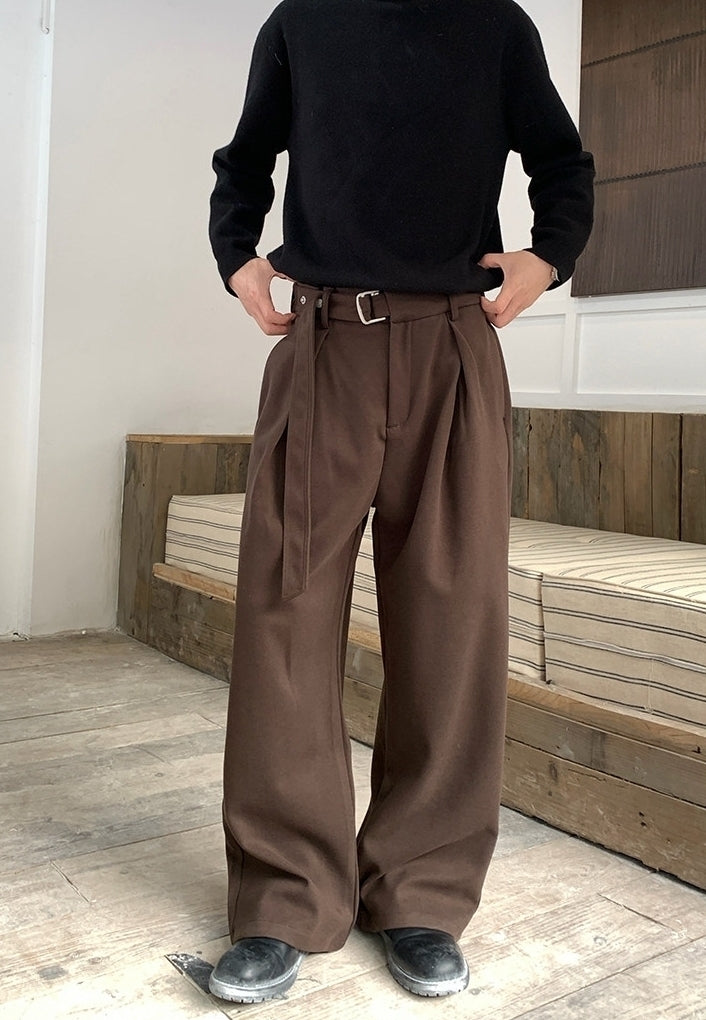 Adjustable Waist Korean Style Relaxed Dress Trousers