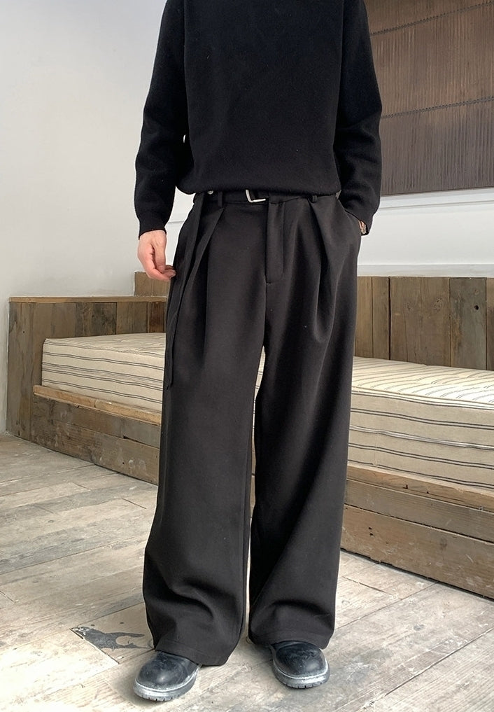 Adjustable Waist Korean Style Relaxed Dress Trousers