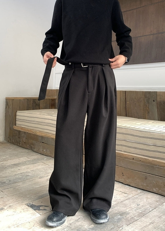 Adjustable Waist Korean Style Relaxed Dress Trousers