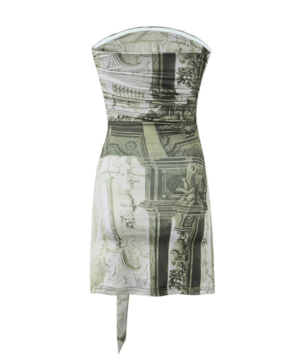 Green Bodycon Belted Tube Dress