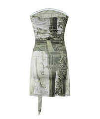 Green Bodycon Belted Tube Dress