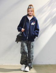 Air Layer Hoodie Badge Design Zip Up Jacket