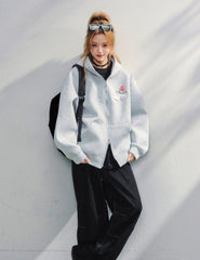Air Layer Hoodie Badge Design Zip Up Jacket